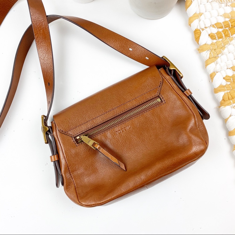 Fossil Harper Small Cross Body Bag Brown Cow Hide - Picture 8 of 8